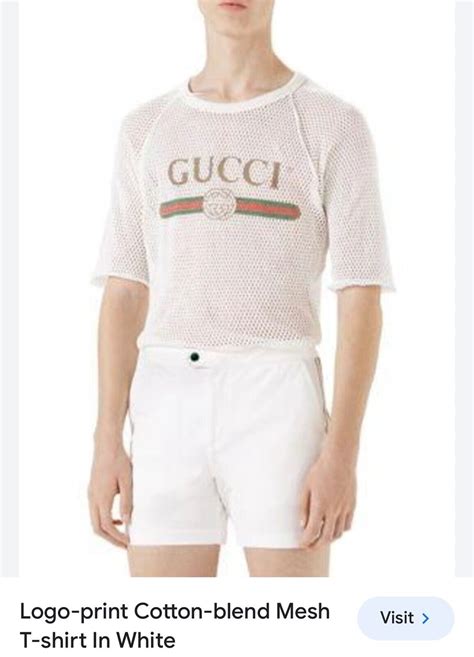 gucci white mesh shirt|Gucci white shirt price.